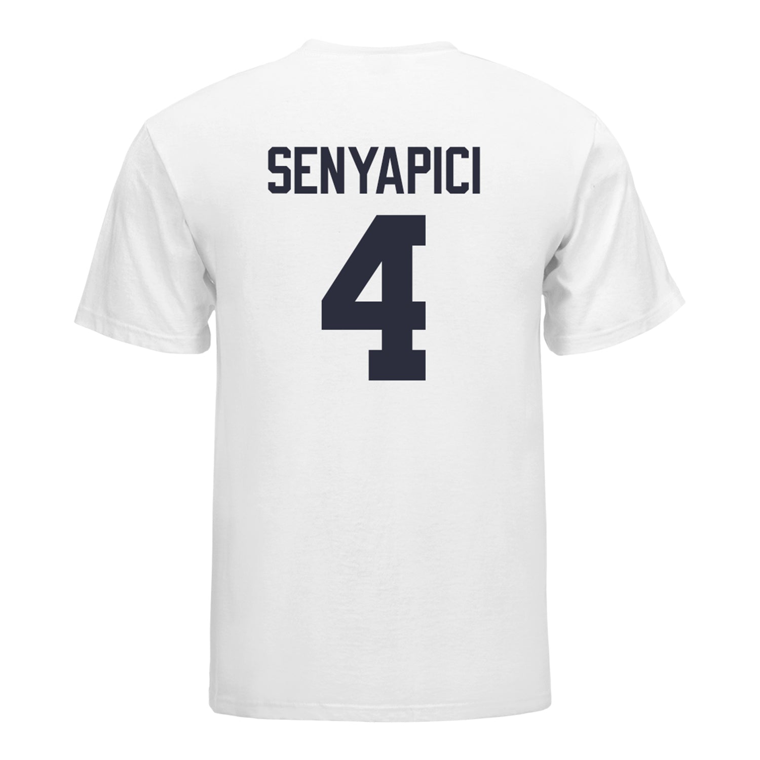 Michigan Wolverines Women's Volleyball Student Athlete T-Shirt #4 Ece Senyapici In White - Back View