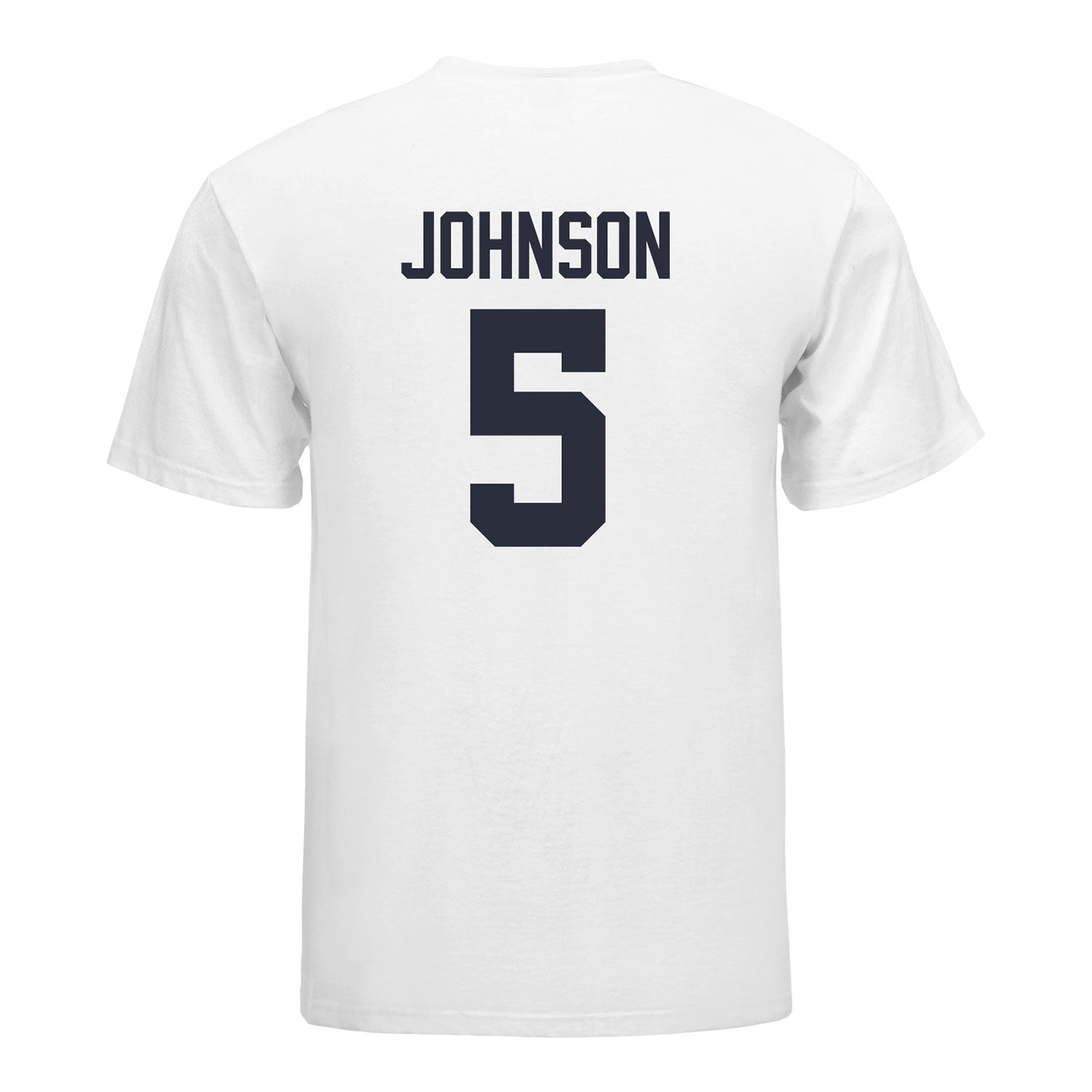 Michigan Wolverines Women's Volleyball Student Athlete T-Shirt #5 Lydia Johnson In White - Back View