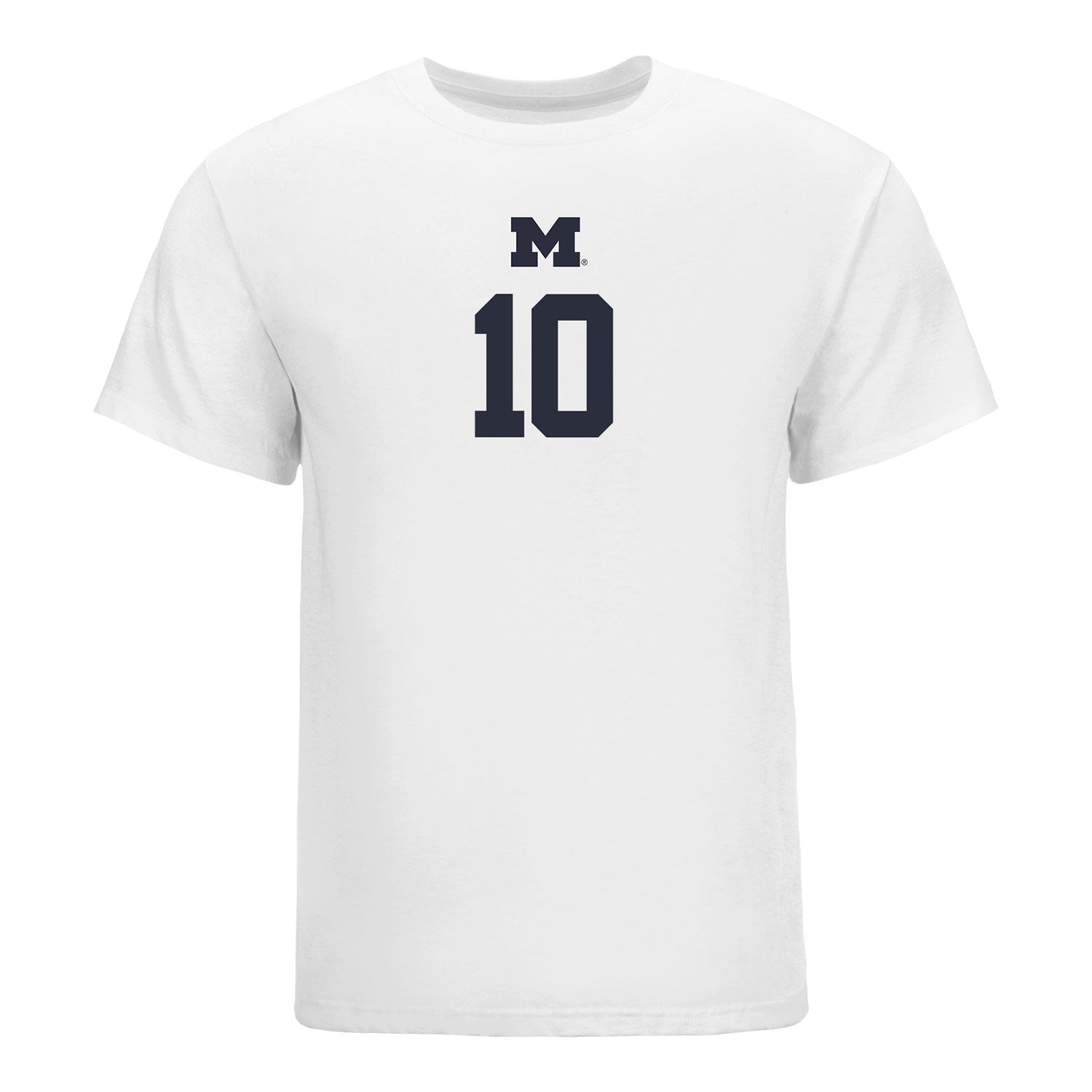 Michigan Wolverines Women's Volleyball Student Athlete T-Shirt #10 Carly Greskovics In White - Front View