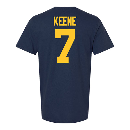 Michigan Wolverines #7 Mikey Keene Student Athlete Blue Football T-Shirt - Back View