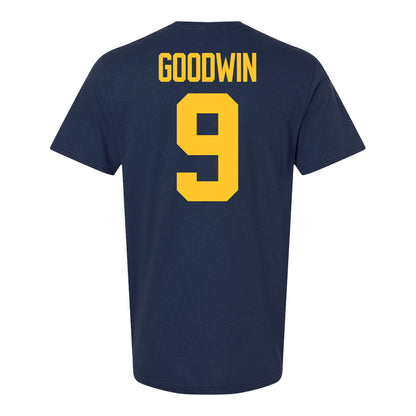 Michigan Wolverines #9 Channing Goodwin Student Athlete Blue Football T-Shirt - Back View