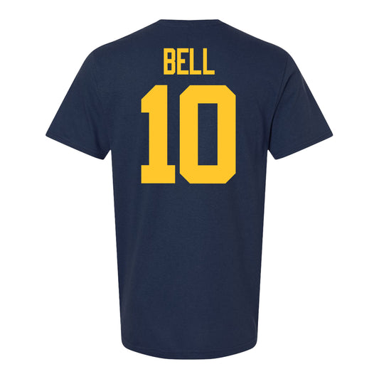 Michigan Wolverines #10 Kendrick Bell Student Athlete Blue Football T-Shirt - Back View