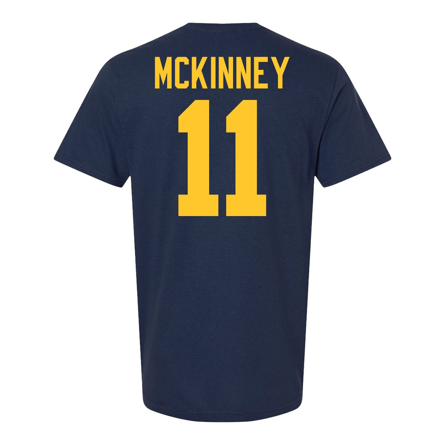 Michigan Wolverines Men's Hockey Student Athlete #11 Cole McKinney T-Shirt - Back View