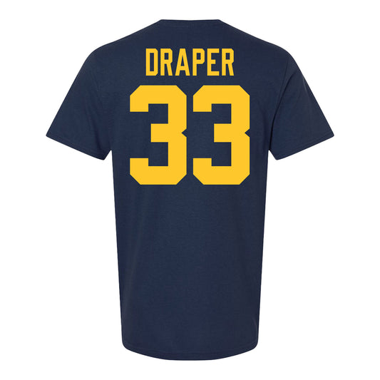 Michigan Wolverines Men's Hockey Student Athlete #33 Kienan Draper T-Shirt - Back View