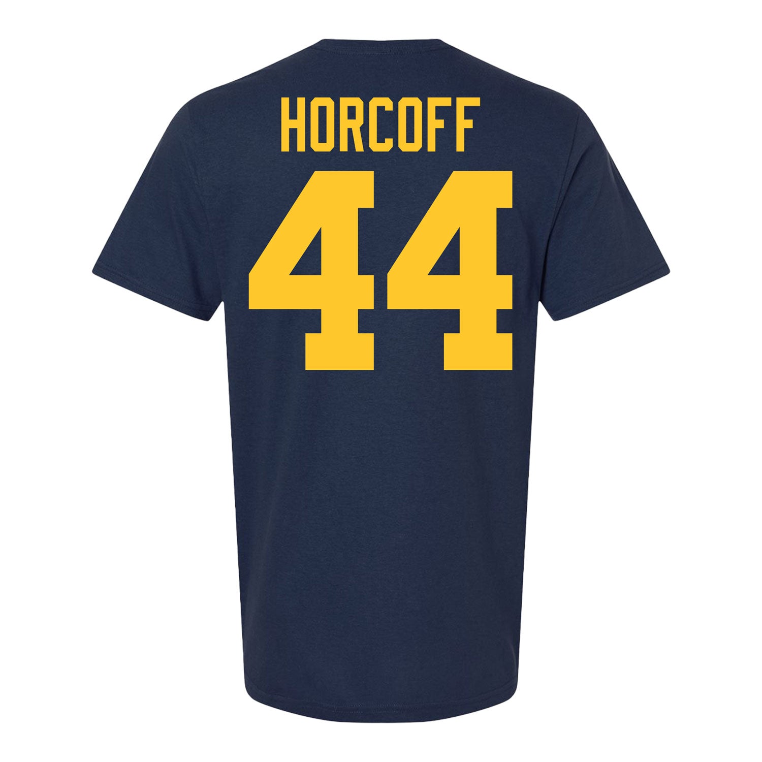 Michigan Wolverines Men's Hockey Student Athlete #44 Will Horcoff T-Shirt - Back View