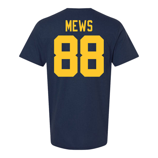 Michigan Wolverines Men's Hockey Student Athlete #88 Henry Mews T-Shirt - Back View