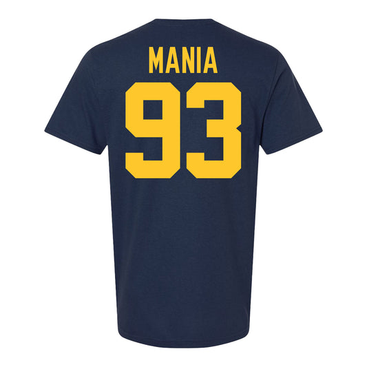 Michigan Wolverines Men's Hockey Student Athlete #93 Matthew Mania T-Shirt - Back View