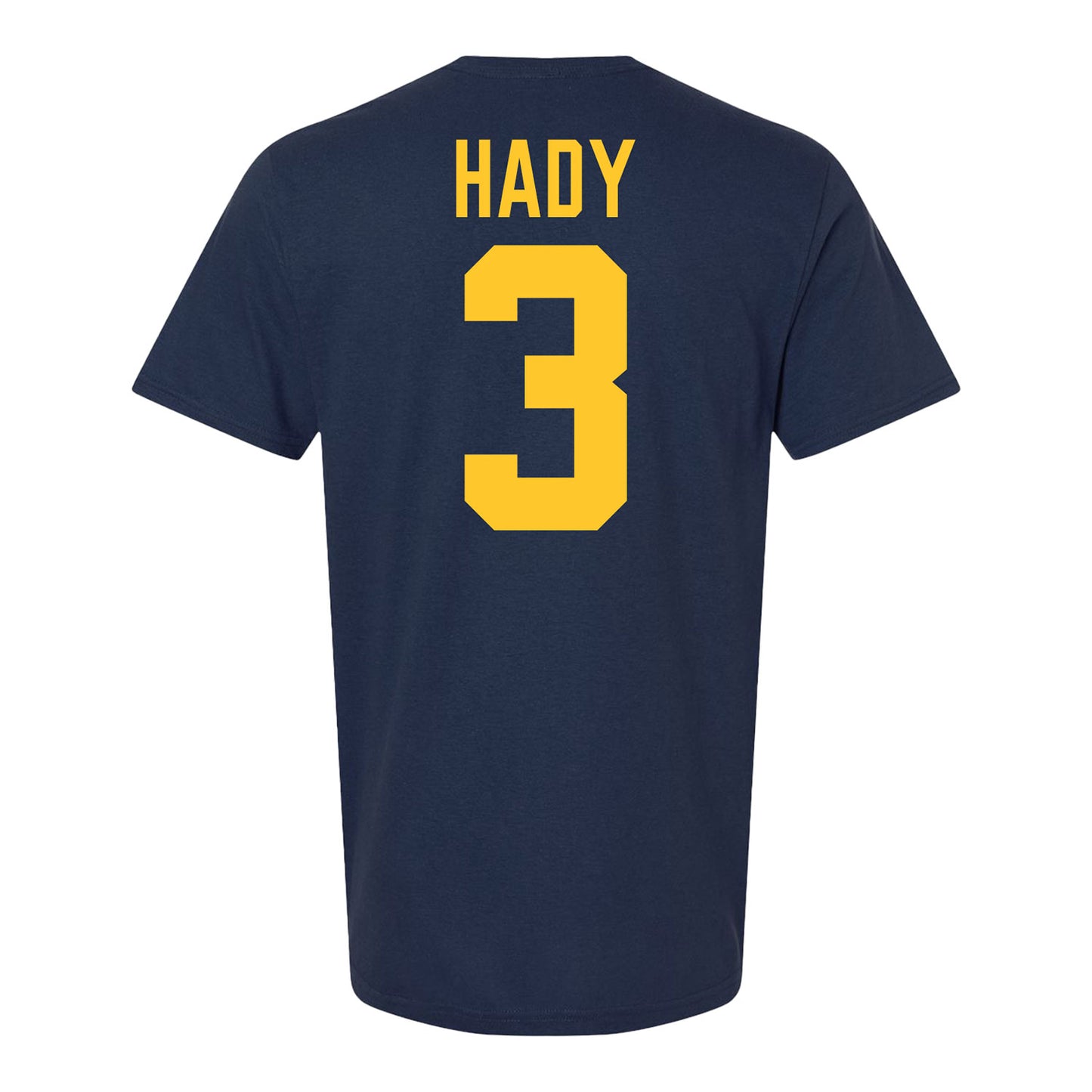 Michigan Wolverines Men's Hockey Student Athlete #3 Hady Hunter T-Shirt - Back View