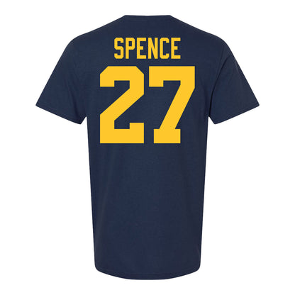 Michigan Wolverines Men's Hockey Student Athlete #27 Malcom Spence T-Shirt - Back View