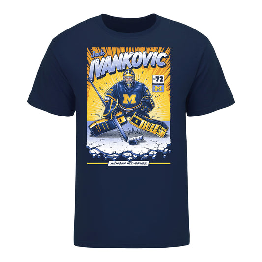 Michigan Wolverines #72 Jack Ivankovic Student Athlete Comic T-Shirt