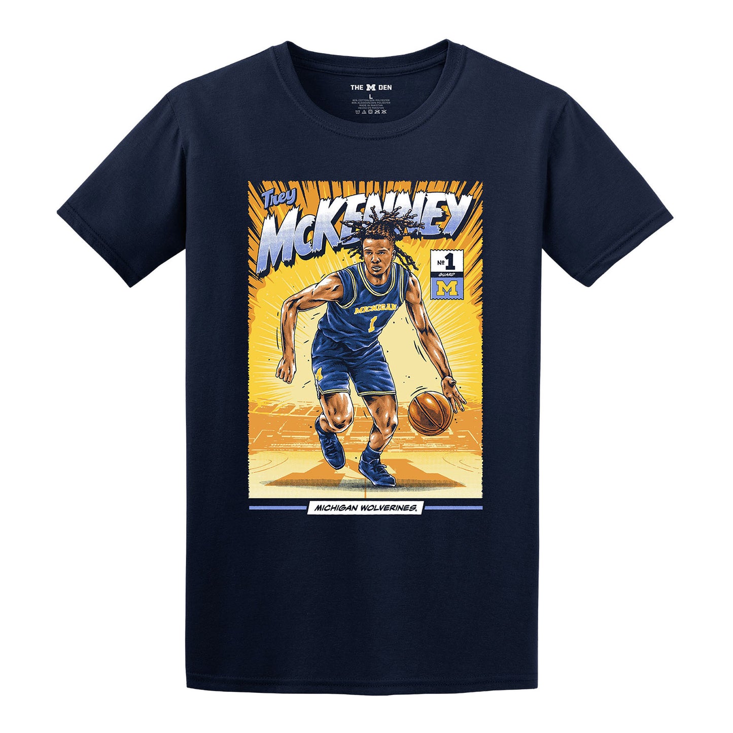 Michigan Wolverines #1 Trey McKenney Student Athlete Comic T-Shirt