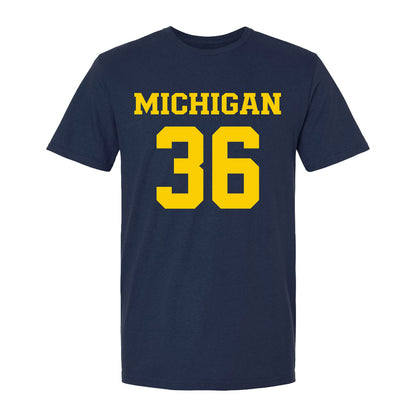 Michigan Wolverines Men's Lacrosse Student Athlete #36 James Joyce - Front View