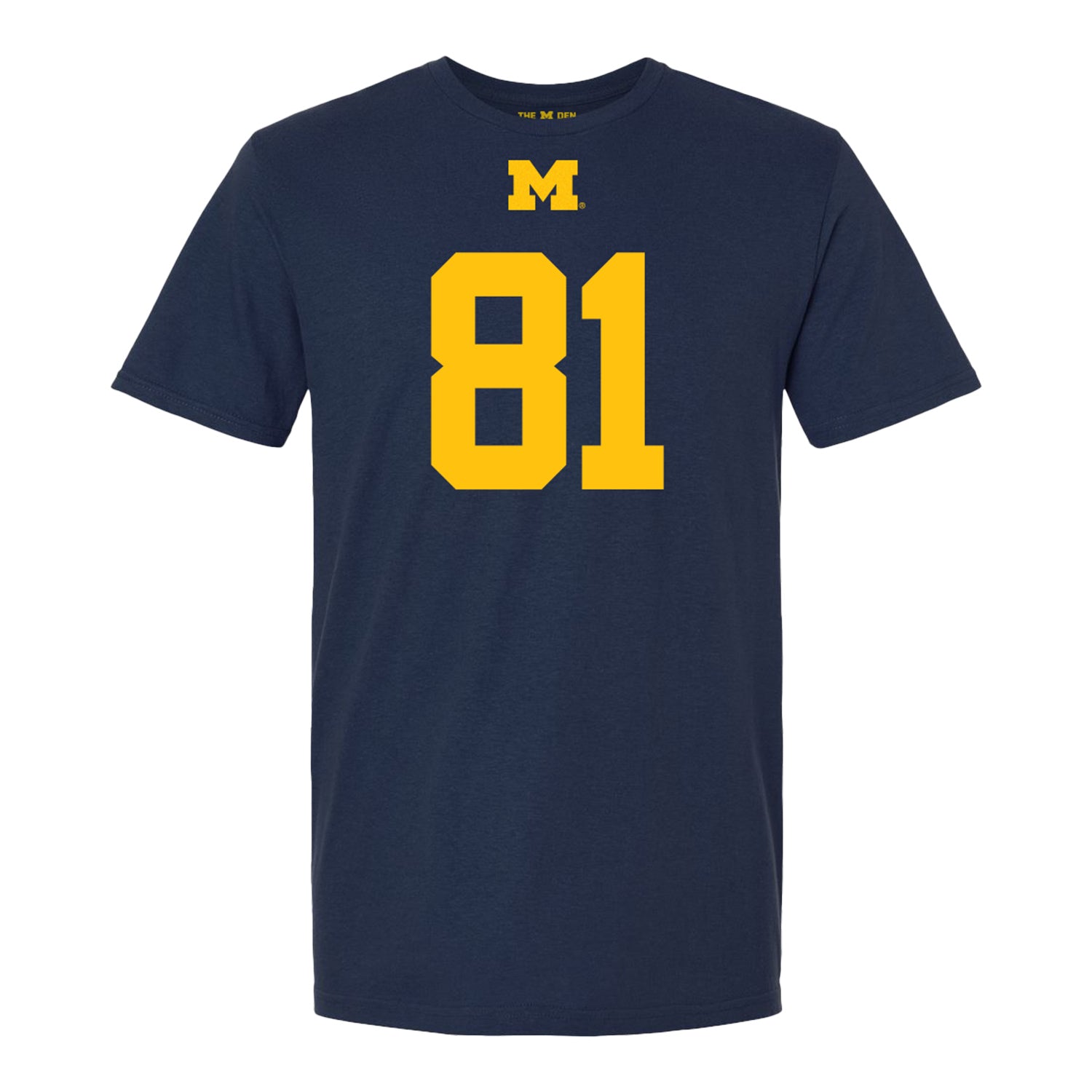 Michigan Wolverines #81 Jamar Browder Student Athlete Blue Football T-Shirt - Front View