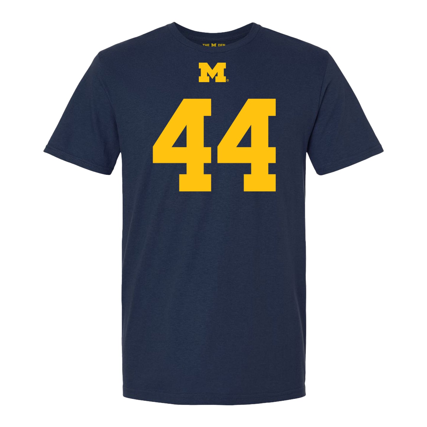Michigan Wolverines #44 Eli Owens Student Athlete Blue Football T-Shirt - Front View