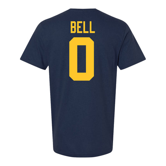 Michigan Wolverines #0 Kendrick Bell Student Athlete Blue Football T-Shirt - Back View