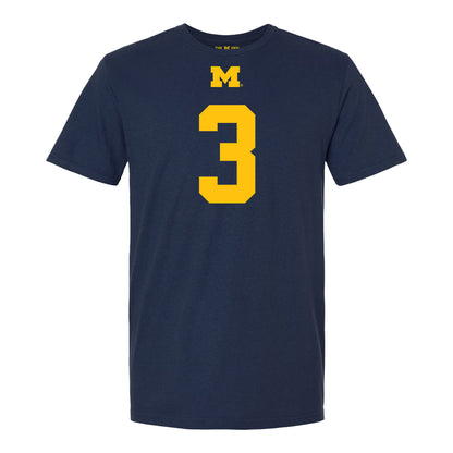 Michigan Wolverines #3 Smith Snowden Student Athlete Blue Football T-Shirt