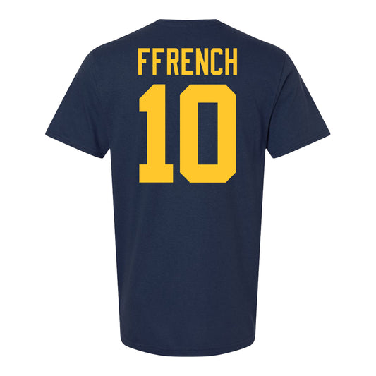 Michigan Wolverines #10 Jaime Ffrench Student Athlete Blue Football T-Shirt