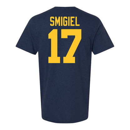 Michigan Wolverines #17 Brady Smigiel Student Athlete Blue Football T-Shirt