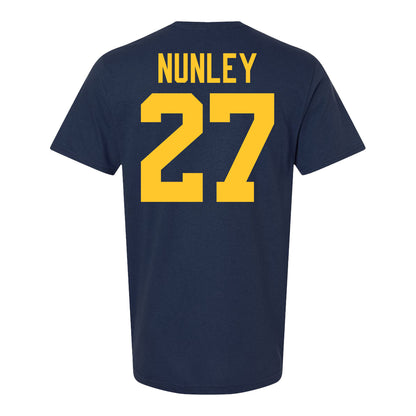 Michigan Wolverines #27 Ernest Nunley Student Athlete Blue Football T-Shirt