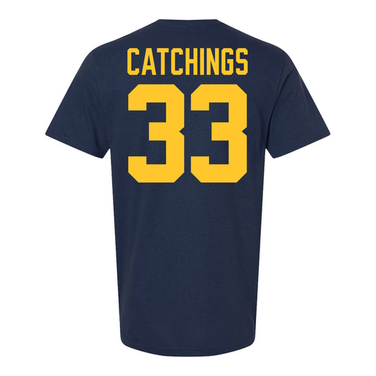 Michigan Wolverines #33 Kaden Catchings Student Athlete Blue Football T-Shirt