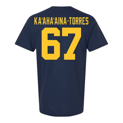 Michigan Wolverines #67 Houston Ka'aha'aina-Torres Student Athlete Blue Football T-Shirt