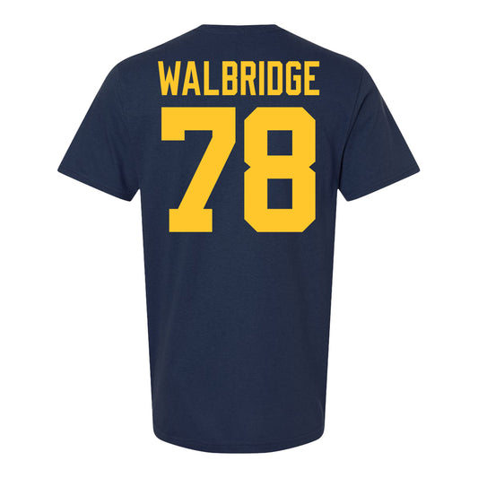 Michigan Wolverines #78 Marky Walbridge Student Athlete Blue Football T-Shirt