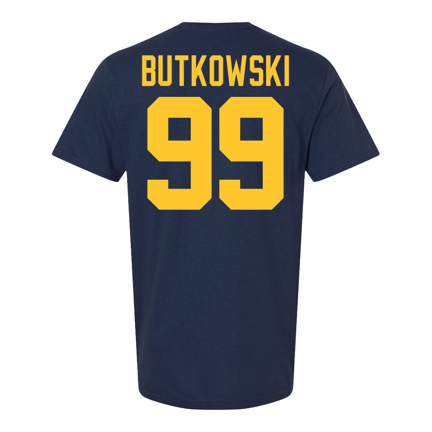 Michigan Wolverines #99 Trey Butkowski Student Athlete Blue Football T-Shirt