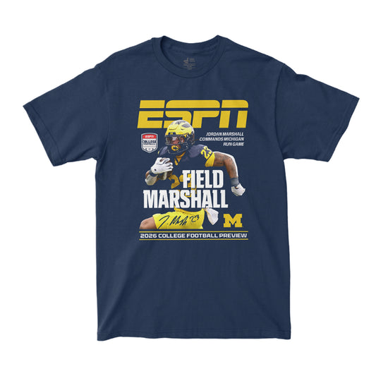 Michigan Wolverines Football Student Athlete #23 Jordan Marshall Campus Ink X ESPN The Magazine T-Shirt