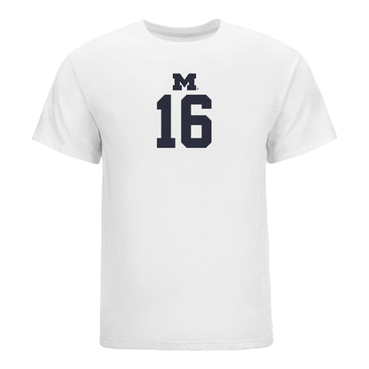 Michigan Wolvernes #16 Camille Edwards Student Athlete White Women's Volleyball T-Shirt
