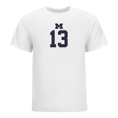 Michigan Wolvernes #13 Meredith Martin Student Athlete White Women's Volleyball T-Shirt