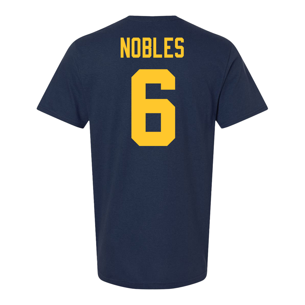 Michigan Wolvernes #6 Nicholas Nobles Student Athlete Navy Men's Soccer T-Shirt