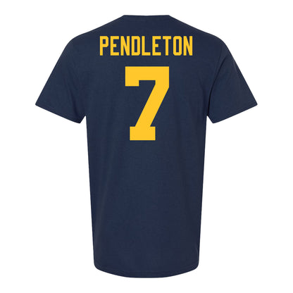 Michigan Wolverines #7 Nico Pendleton Student Athlete Navy Men's Soccer T-Shirt