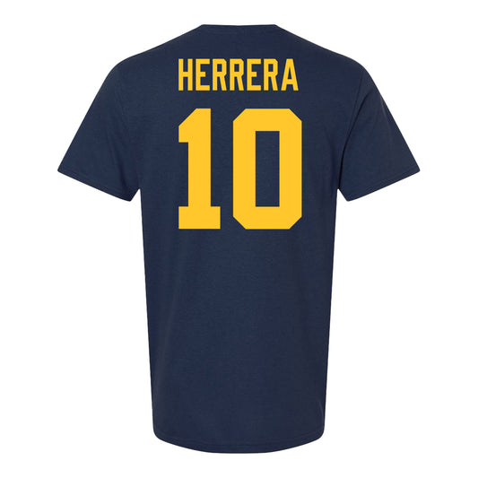 Michigan Wolvernes #10 Duilio Herrera Student Athlete Navy Men's Soccer T-Shirt