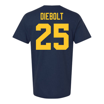 Michigan Wolvernes #25 Drew Diebolt Student Athlete Navy Men's Soccer T-Shirt
