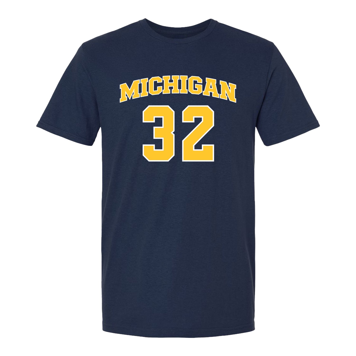Michigan Wolverines Men's Basketball Student Athlete #32 Malick Kordel T-Shirt In Blue - Front View