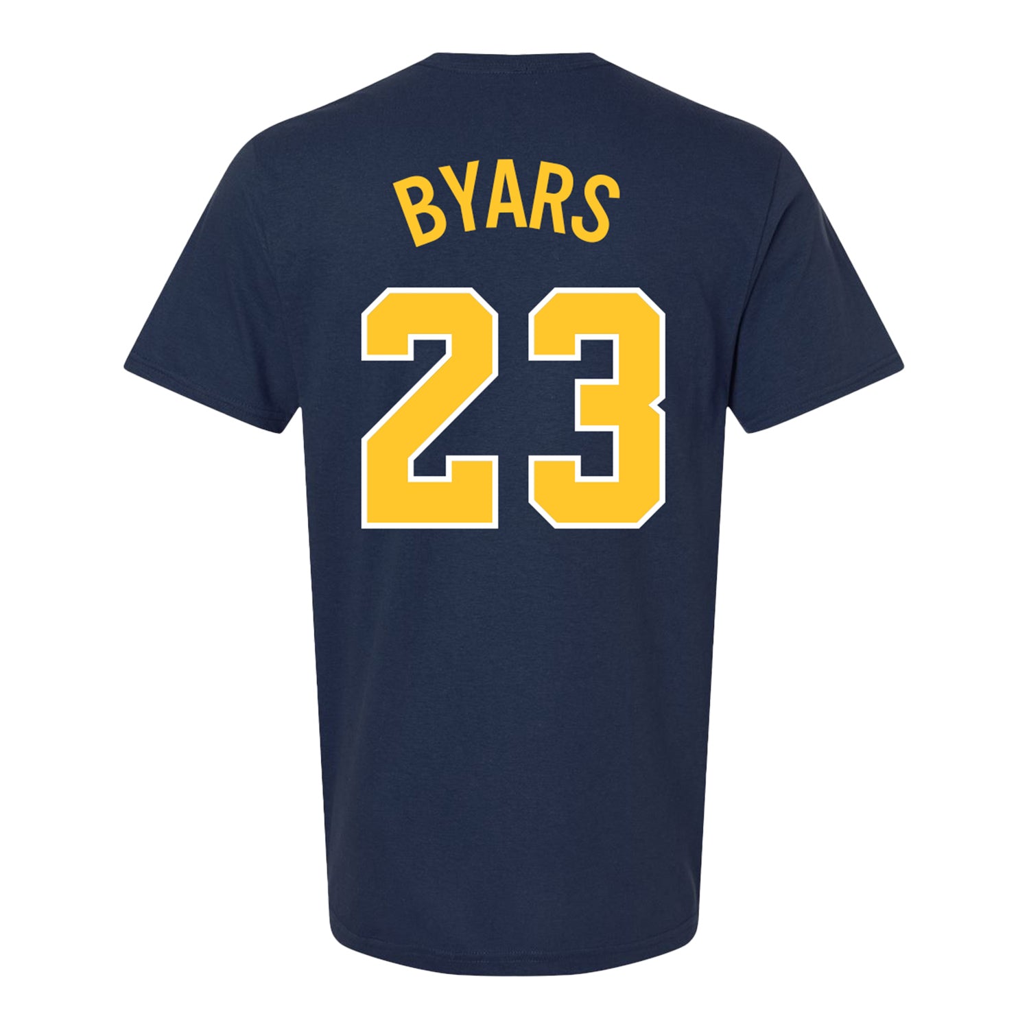 Michigan Wolverines Women's Basketball Student Athlete #23 Ciara Byars T-Shirt In Blue - Back View