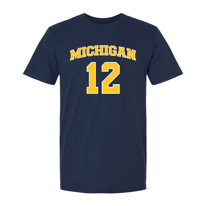 Michigan Wolverines Men's Basketball Student Athlete #12 Charley May T-Shirt