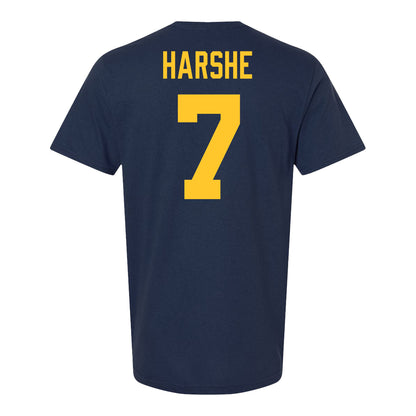 Michigan Wolvernes #7 Beanie Harshe Student Athlete Navy Women's Soccer T-Shirt