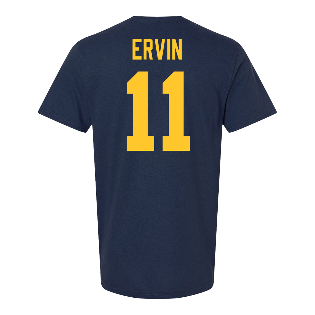 Michigan Wolvernes #11 Elle Ervin Student Athlete Navy Women's Soccer T-Shirt