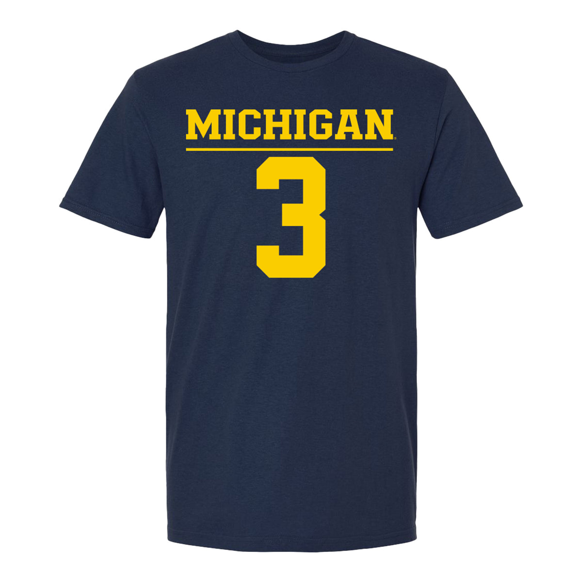 Michigan Wolvernes #3 Abby Burnett Student Athlete Navy Field Hockey T-Shirt