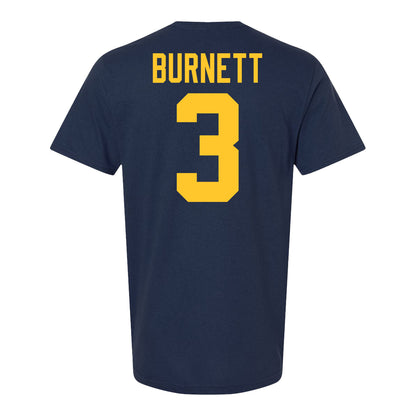 Michigan Wolvernes #3 Abby Burnett Student Athlete Navy Field Hockey T-Shirt
