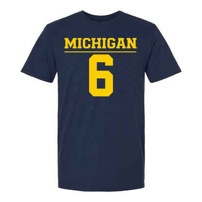 Michigan Wolvernes #6 Alexis Patterson Student Athlete Navy Field Hockey T-Shirt