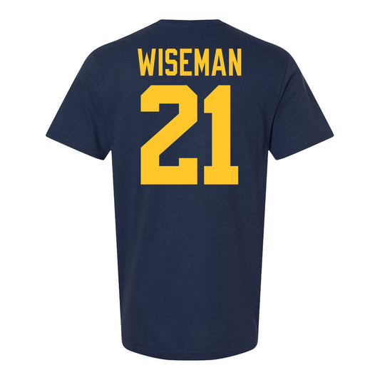 Michigan Wolvernes #21 Cami Wiseman Student Athlete Navy Field Hockey T-Shirt