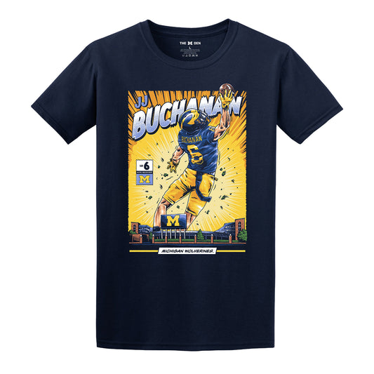 Michigan Wolverines #6 JJ Buchanan Student Athlete Comic T-Shirt