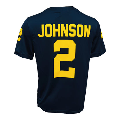 Michigan Wolverines Jordan #2 Will Johnson Student Athlete Blue Football Jersey