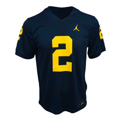 Michigan Wolverines Jordan #2 Will Johnson Student Athlete Blue Football Jersey