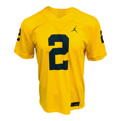 Michigan Wolverines Jordan #2 Will Johnson Student Athlete Maize Football Jersey