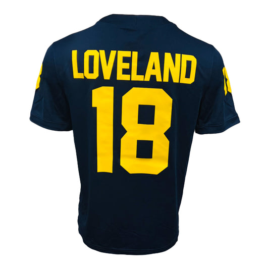 Michigan Wolverines Jordan Blue Colston Loveland #18 Jersey