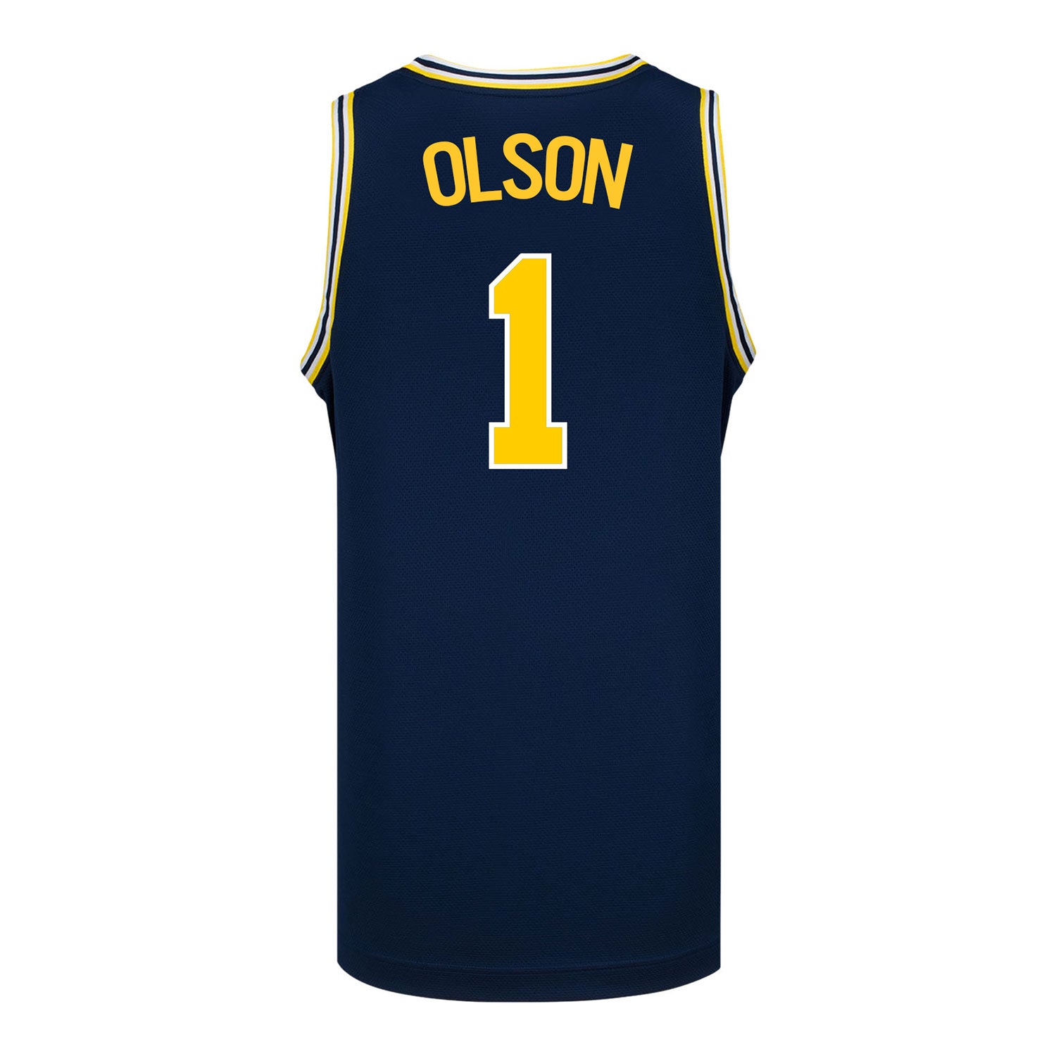 Michigan Wolverines #1 Olivia Olson Student Athlete Blue Women's Basketball Jersey - Back View