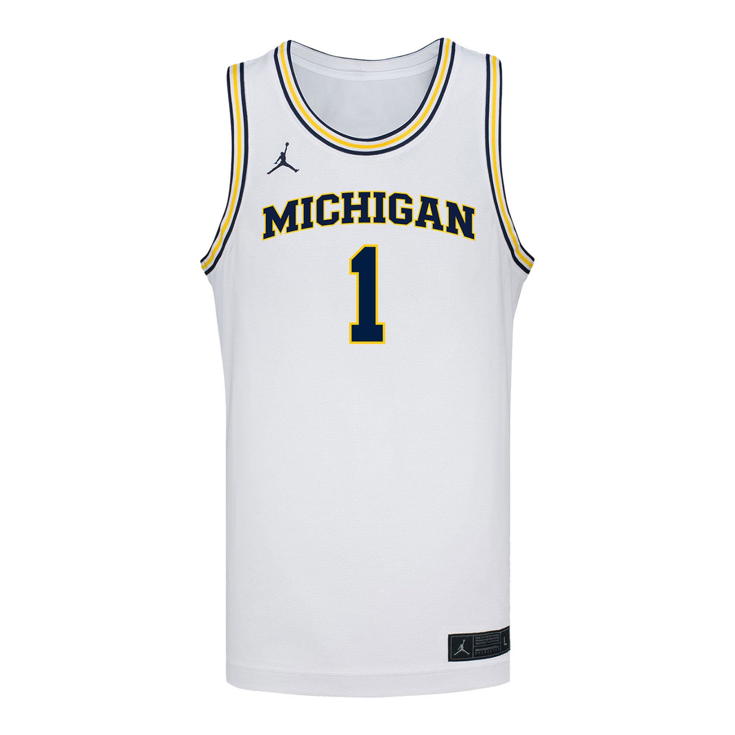 Michigan Wolverines #1 Olivia Olson Student Athlete White Women's Basketball Jersey - Front View